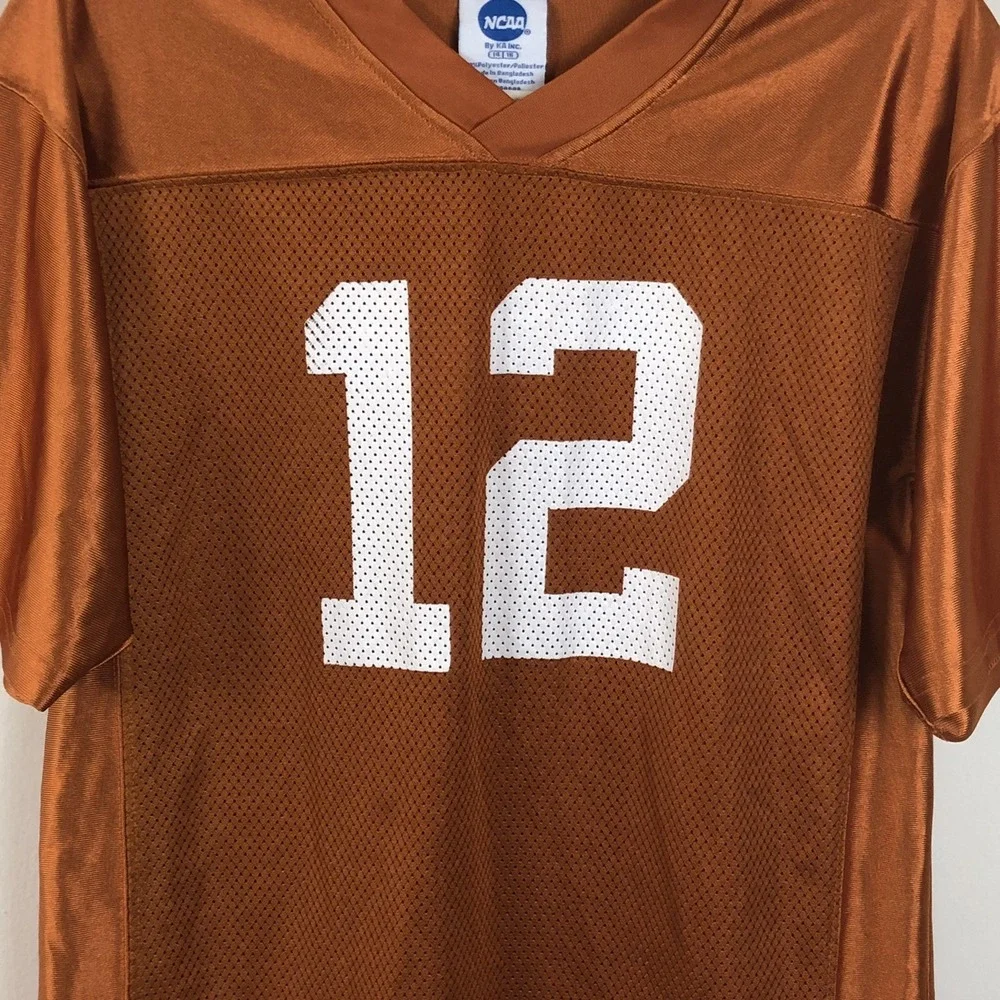 University Of Texas Longhorns NCAA #12  Jersey Sz Youth (14/16) Orange Football